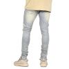 Mens Distressed Denim Pants Casual Mid Waist Skinny Jogger Pencil Jeans Vintage Slim Fit Washed Straight Trousers (Yellow,29) view 2