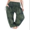 Lannaclothesdesign Harem Pants Women High Waist Bohemian Yoga Pants with Pockets - Boho Hippie Clothes (S, Green Double Rose) view 1