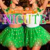 Nicute St Patricks Day Tutu Green Tutu Skirt Layered Tulle Short Skirts Festival Tutus Costume for Women(Green) view 2