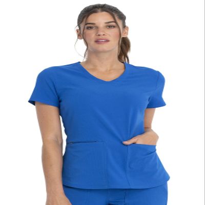 Cherokee Women Scrubs Top V-Neck CK826, L, Royal