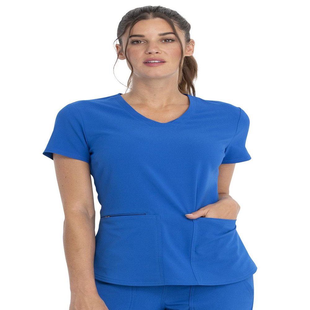 Cherokee Women Scrubs Top V-Neck CK826, L, Royal
