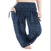 Lannaclothesdesign Harem Pants Women High Waist Bohemian Yoga Pants with Pockets - Boho Hippie Clothes (XXL, Black Double Rose) view 1