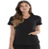 Cherokee Women Scrubs Top V-Neck Plus Size CK826, 4XL, Black view 1