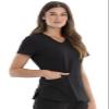 Cherokee Women Scrubs Top V-Neck Plus Size CK826, 4XL, Black view 2
