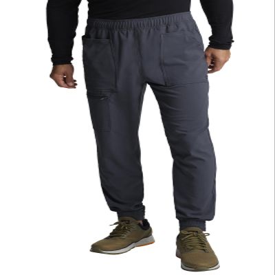 Cherokee Men Scrubs Pant Mid Rise Pull-on Jogger CK236, XL, Pewter