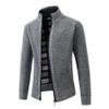 Legou Men's casual shirt Zip cardigan Loose knit sweater Light grey 2XL view 1
