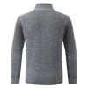Legou Men's casual shirt Zip cardigan Loose knit sweater Light grey 2XL view 2