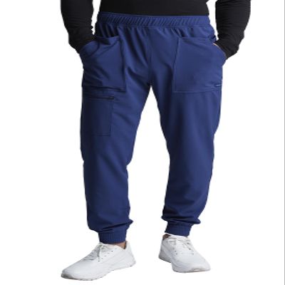 Cherokee Men Scrubs Pant Mid Rise Pull-on Jogger Plus Size CK236, 2XL, Navy