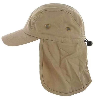 Magik 1-2 Pc UV Sun Protect Cap Safari Hike Camping Neck Cover Ear Flap Fishing Hat. (1 Pack, Khaki)