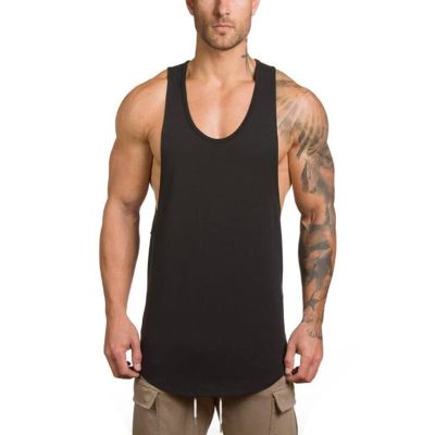 Kyisoy Muscle Tank Tops for Men Casual Cotton Sleeveless V Neck T Shirts Vests Gym Workout Undershirt Summer Beach Tanks (Black,X-Large)