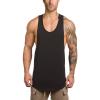 Kyisoy Muscle Tank Tops for Men Casual Cotton Sleeveless V Neck T Shirts Vests Gym Workout Undershirt Summer Beach Tanks (Black,X-Large) view 1