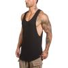 Kyisoy Muscle Tank Tops for Men Casual Cotton Sleeveless V Neck T Shirts Vests Gym Workout Undershirt Summer Beach Tanks (Black,X-Large) view 3