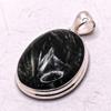 49ct 34mm Seraphinite in 925 Sterling Silver Pendant Polished Natural Green Clinochlore Gemstone Crystal Mineral - russia + Marvelous Gift Box view 2