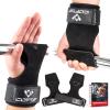 COFOF Weight Lifting Wrist Strap,Double Layer Leather Weightlifting Wrist Strap for Deadlift and Powerlifting, Adjustable Neoprene Padded Gym Workout Lifting Wrist Hooks for Men/Women(Pair) view 1