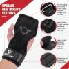 COFOF Weight Lifting Wrist Strap,Double Layer Leather Weightlifting Wrist Strap for Deadlift and Powerlifting, Adjustable Neoprene Padded Gym Workout Lifting Wrist Hooks for Men/Women(Pair) view 2