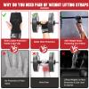 COFOF Weight Lifting Wrist Strap,Double Layer Leather Weightlifting Wrist Strap for Deadlift and Powerlifting, Adjustable Neoprene Padded Gym Workout Lifting Wrist Hooks for Men/Women(Pair) view 3