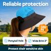 GearTOP Kids Sun Hat, Wide Brim Hat for Boys and Girls, UPF 50+, Ponytail Hole, Blue, Ages 5-13 view 2