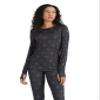 Terramar Women's Cloud Nine 4-Way Stretch Brushed Long Sleeve Scoop Neck Hoodie, Geo Snowflake, Medium view 1