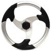 Godfrey Pontoon Boat Steering Wheel P0023131 | 14 1/4 Inch Silver Black view 1
