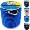 Better Boat Premium Anchor Rope, 100 Ft Double Braided White Nylon Marine Line, Reflective 3/8 Inch Reel for Anchors and Boats - Royal Blue view 1