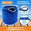 Better Boat Premium Anchor Rope, 100 Ft Double Braided White Nylon Marine Line, Reflective 3/8 Inch Reel for Anchors and Boats - Royal Blue view 4
