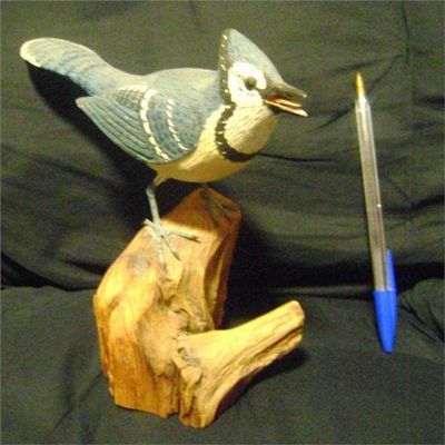 Autograph Warehouse 675509 Blue Jay Bird Wood Statue Used Toy