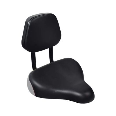 AlveyTech 10" x 11" Backrest Comfort Bike Saddle - for Exercise Bike, Electric Bicycle, Stationary Bicycle, Beach Cruiser, Mountain Bike and Adult Tricycle, Fits Any 7/8" Seat Post