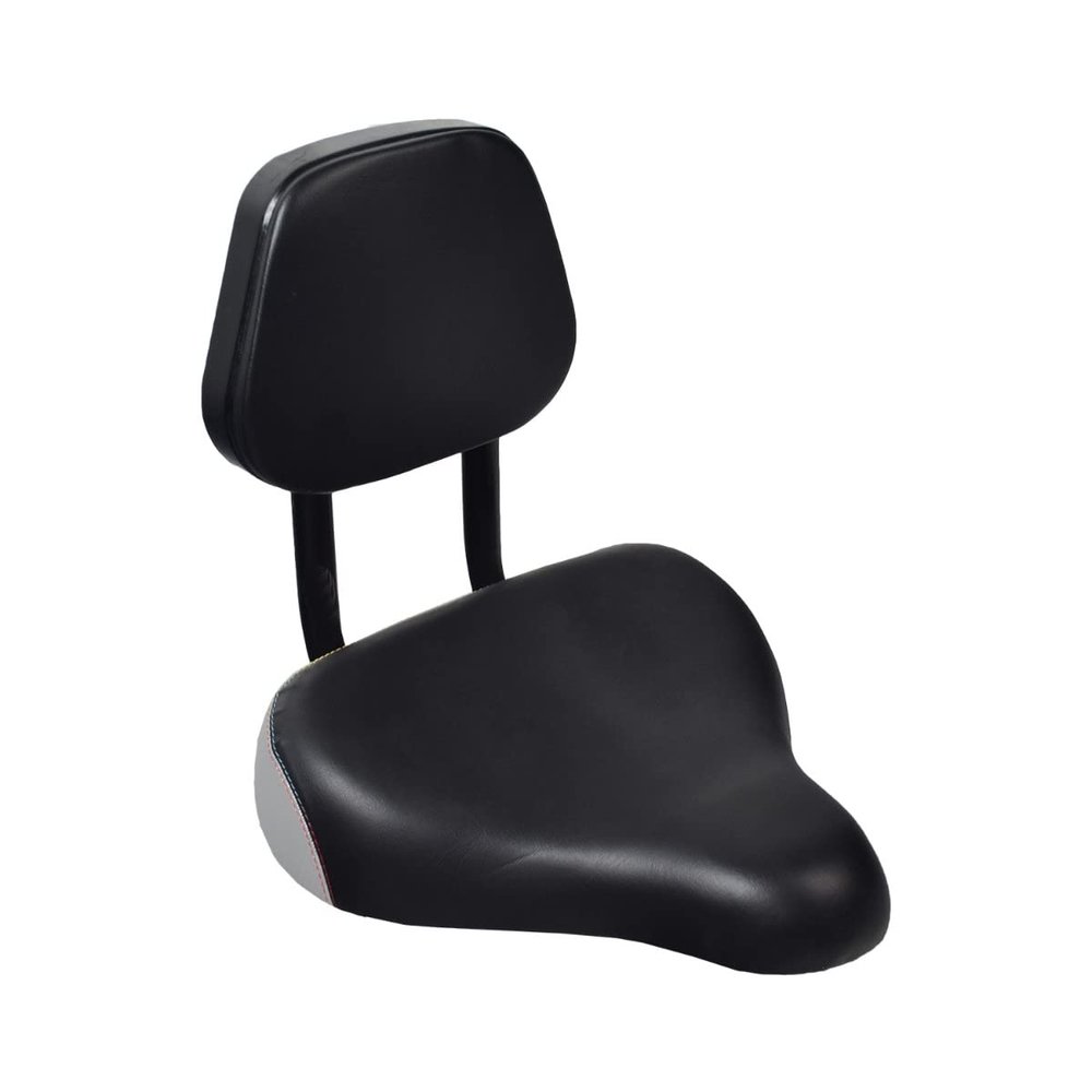 AlveyTech 10" x 11" Backrest Comfort Bike Saddle - for Exercise Bike, Electric Bicycle, Stationary Bicycle, Beach Cruiser, Mountain Bike and Adult Tricycle, Fits Any 7/8" Seat Post