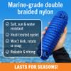 Boat Dock Lines, 1/2 Inch Braided Nylon Rope, 25 ft Mooring Marine Docking Lines with Loop, Royal Blue, 4 Pack view 2