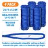Boat Dock Lines, 1/2 Inch Braided Nylon Rope, 25 ft Mooring Marine Docking Lines with Loop, Royal Blue, 4 Pack view 3