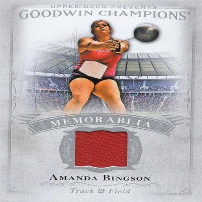 Autograph Warehouse 726110 Amanda Bingson Player Worn Relic Patch Track & Field Hammer Throw 2016 Upper Deck Goodwin Champions No.MAB Trading Card