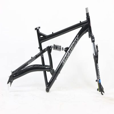 Gravity FSX 26 inch Wheel Aluminum Disc Brake Full Dual Suspension Bike Frame with Rear Shock (Black, 15 inch = XSmall/Sml fits* up to 5'6")