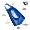Arena Unisex Adult Powerfin Pro II Swim Training Fins Men and Women Silicone Short Blade Flippers Left/Right Customized, Blue, Size 6-7 view 2