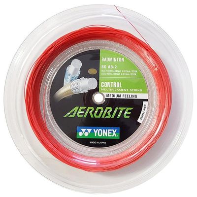 YONEX BG Aerobite Badminton String Reel (White/Red)