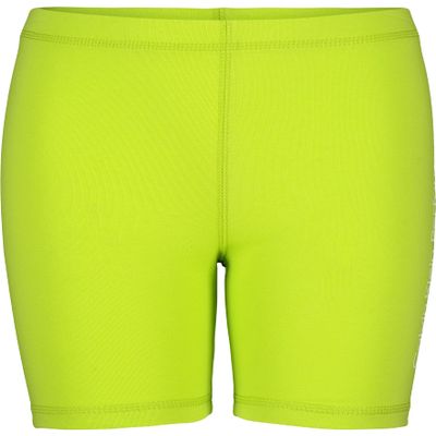Calvin Klein Girls' Performance Bike Shorts, Soft & Stretchy with Flat Waistband & Snug Fit, Lime Linear, 12-14
