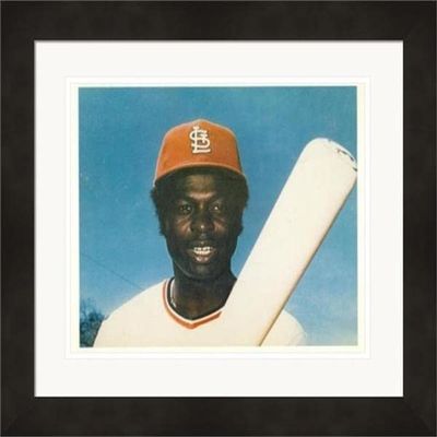 Autograph Warehouse 675493 Lou Brock Art Print 8 x 10 in. Promotional Matted Framed 11 x 14 in. with The Framing STL Cardinals Photo