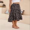 SimpleFun Maxi Skirts for Women Beach Boho Prints Elastic High Wasited Chiffon Long Skirt (Floral4,XL) view 2