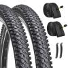 26-inch Mountain Bike Tires Set: Hycline 2-Pack 26x1.95 inch (54-559mm) Folding Replacement Puncture-Resistant Bicycle Tires and Pair 26-inch Inner Tubes with Tire Levers for MTB Off-Road Bike view 1