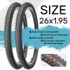 26-inch Mountain Bike Tires Set: Hycline 2-Pack 26x1.95 inch (54-559mm) Folding Replacement Puncture-Resistant Bicycle Tires and Pair 26-inch Inner Tubes with Tire Levers for MTB Off-Road Bike view 3