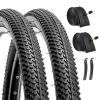 26-inch Mountain Bike Tires Set: Hycline 2-Pack 26x2.125 inch (57-559mm) Folding Replacement Puncture-Resistant Bicycle Tires and Pair 26-inch Inner Tubes with Tire Levers for MTB Off-Road Bike view 1