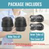 26-inch Mountain Bike Tires Set: Hycline 2-Pack 26x2.125 inch (57-559mm) Folding Replacement Puncture-Resistant Bicycle Tires and Pair 26-inch Inner Tubes with Tire Levers for MTB Off-Road Bike view 2