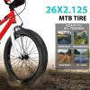 26-inch Mountain Bike Tires Set: Hycline 2-Pack 26x2.125 inch (57-559mm) Folding Replacement Puncture-Resistant Bicycle Tires and Pair 26-inch Inner Tubes with Tire Levers for MTB Off-Road Bike view 3
