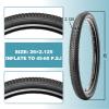 26-inch Mountain Bike Tires Set: Hycline 2-Pack 26x2.125 inch (57-559mm) Folding Replacement Puncture-Resistant Bicycle Tires and Pair 26-inch Inner Tubes with Tire Levers for MTB Off-Road Bike view 4