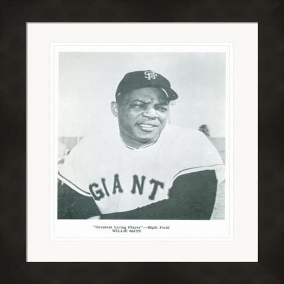 Autograph Warehouse 675492 Willie Mays Art Print 8 x 10 in. Promotional Matted Framed 11 x 14 in. with The Framing SF Giants Photo