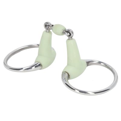 Buachois Horse Snaffle Bit Stainless Steel Roller Ring Snaffle Bit Mouth Bit Equestrian Tack for for 125mm Horse Mouth
