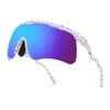 FEISEDY Sunglasses for Men and Women, Polarized Large Retro Rimless Glasses for Baseball, Cycling, Sports (B4073, White Frame/Blue Mirror) view 1
