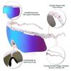 FEISEDY Sunglasses for Men and Women, Polarized Large Retro Rimless Glasses for Baseball, Cycling, Sports (B4073, White Frame/Blue Mirror) view 3