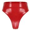 Linjinx Women Wetlook Patent Leather High Waisted Zipper Crotch Booty Shorts Hot Pants Red A X-Large view 1
