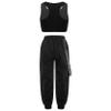 Jizyo Kids Girls Sleeveless Crop Tank Top with Jogger Cargo Pants Teens Hip Hop Jazz Dance Outfit Dancewear Streetwear White 6 Years view 2
