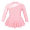 JEATHA Kids Girls Rhinestone Mesh Splice Figure Ice Skating Ballet Dance Gymnastics Leotard Dress Dancewear Pearl Pink D 8 view 1